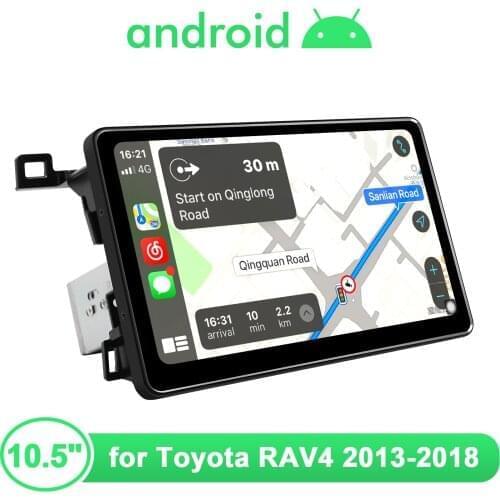 1 din Car Radio 10.5" Touch Screen Autoradio Bluetooth Multimedia Central Player Carplay Android Auto For Toyota RAV4 2013-2018