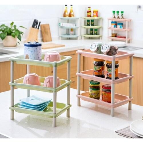 1pc Kitchen Shelf Living Room Multi-layer Finishing Frame Bathroom Table Cosmetics Storage Rack Wall Holder Kitchen Holder