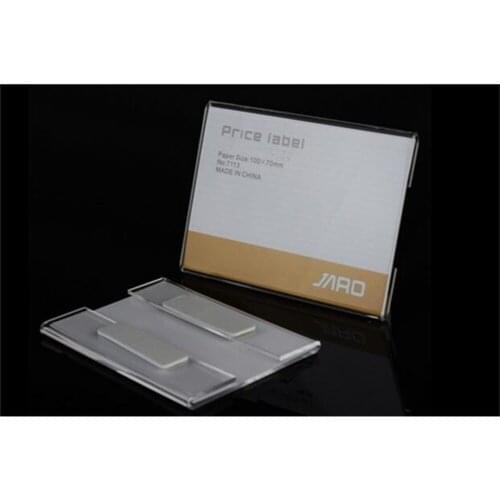 10pcs Acrylic Flat Sticker Price Tag Wall Sign Sticker Plexiglass Type Label Holder Advertising Promotion Name Card Sleeve Frame