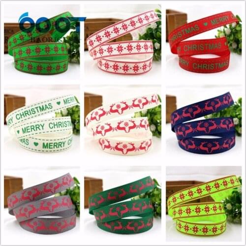 10 style can choose Christmas series ribbon , 16mm Holiday gift wrapping ribbons, hair jewelry accessories material 1591099