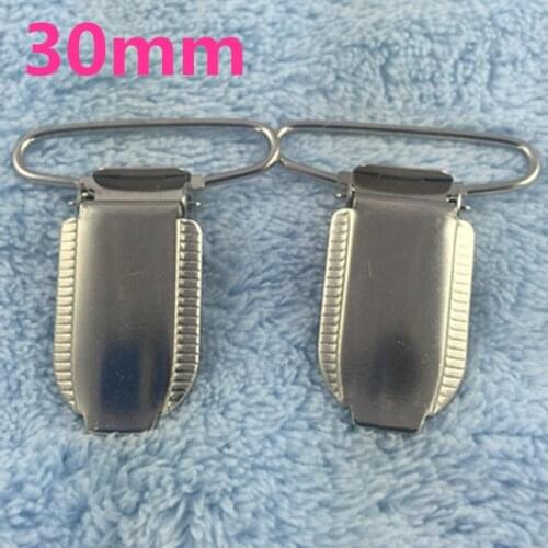 100pcs/lot 30mm Silver Metal Baby Pacifier Clips Hook Funny Holders Paci Suspender Sewing Tool Garment Accessories