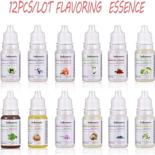 12PCS/LOT Edible Food Fruit Flower Flavor Essence Mousse Macaron Fondant Slime Cake Candy Accessoies Decorated Baking Pastry Too