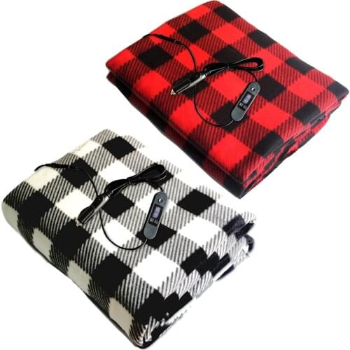 12V Electric Car Heated Blanket 4 Temp Levels Timing Blanket 12V Car Electric Blanket Car Accessories Interior Decoration