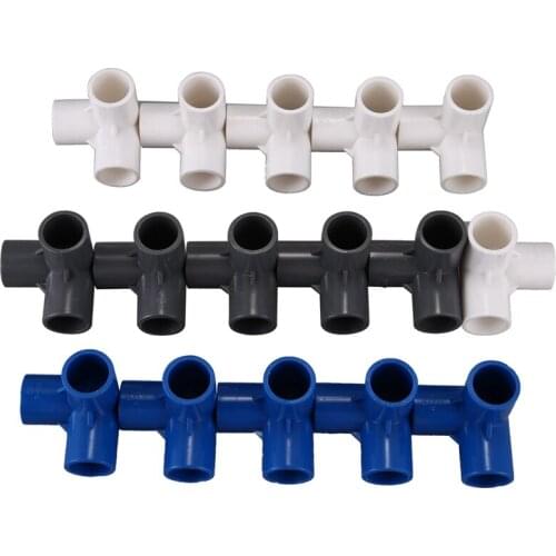16pcs Plastic PVC 20mm Hose Tee Connector 3 Way Joint For Garden Irrigation Watering Pipe Adapter Tube Parts Tools