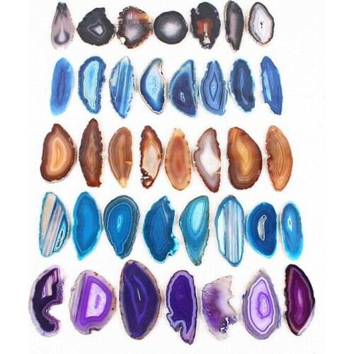 1X 5-8cm NEW Agate Slices Geode Polished Slab Quartz Wholesale Randomly Picked Agate Slice Irregular Crystal Slice Agate