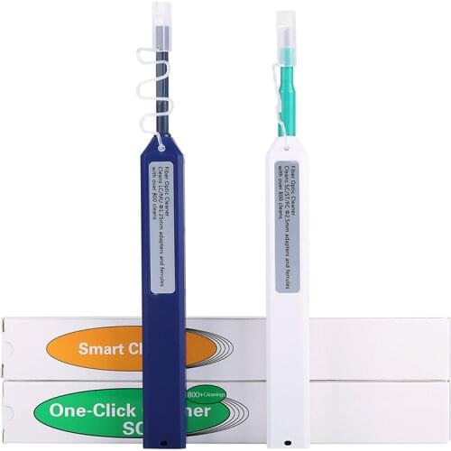 One-Click Cleaner 2pcs Optical Fiber Cleaner Pen Cleans 2.5mm SC FC ST and 1.25mm LC MU Connector Over 800 Times
