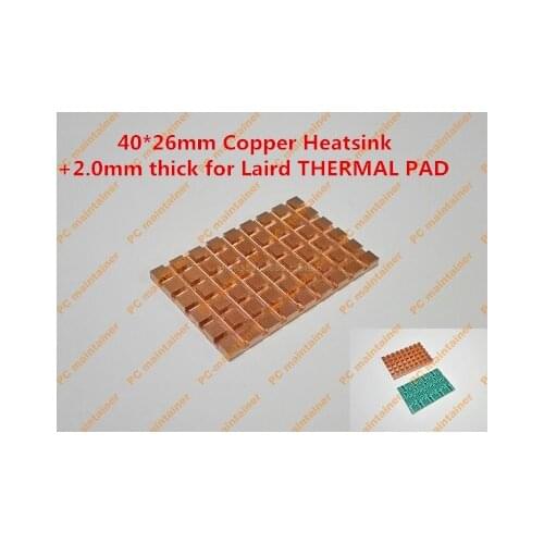 40*26mm Copper Heatsink+2.0mm thick for Laird THERMAL PAD mSATA NGFF 5030 msata3.0 solid state disk SSD radiator cooling