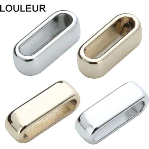 40pcs/lot Gold Silver Color Alloy Big Hole Square End Beads fit 10*2.5mm Flat Leather Rope Cord DIY Jewelry Making Accessories