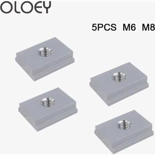 5Pcs/Set Aluminum Alloy T Slot Nut Screw Jigs M6/M8 Slots Fasteners T-Track Sliding Woodworking Machinery Parts Enter The Hole