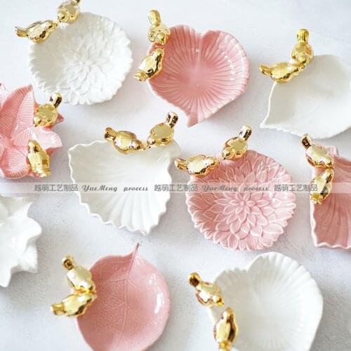 5pcs/lot Ceramic Sauce Dish Jewelry Tray INS Northern European-Style Dresser Storage Tray Creative Ash Tray Bathroom Decoration