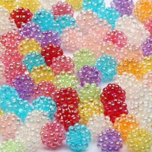 50pcs 11mm AB Mixed Europe Bayberry Acrylic Beads Clear Round Loose Spacer Beads For Jewelry Making Diy Bracelet Necklace Beads