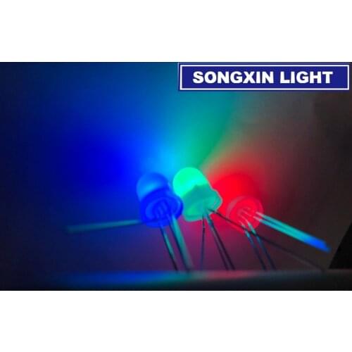 50pcs/lot 8MM/F8 4Pin Red Green Blue RGB LED Diffused Common Anode/Cathode Rgbled Multicolor Tricolor Round Emitting Diode
