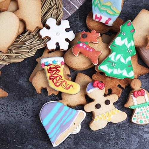 8Pc/set Christmas Series Cutting Molds Fondant Print Biscuit Cookie Cutter Baking Molds Kitchen Accessories Cake Decorating Tool