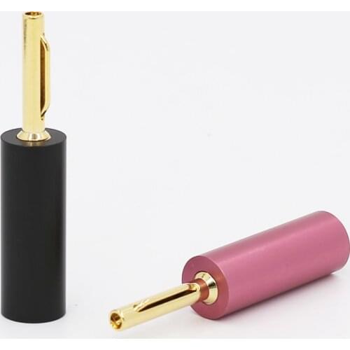 8Pcs/lot Hi-End Gold Plated Banana Plug, Hifi Audio Speaker Male Connector jack