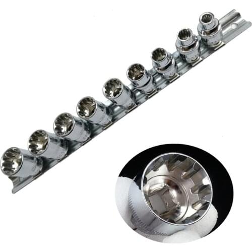 9PC Gear Lock Sockets Wrench Auto Repair Tool Hand Tool Set Socket Set 3/8 Inch Size 6mm-14mm