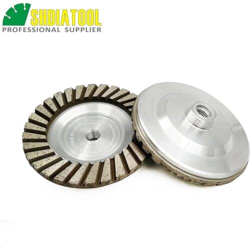 SHDIATOOL 2PK 5inch #30 Aluminum Based Diamond Grinding Cup Wheel M14 thread Diameter 125mm Grinding Wheel For Granite Concrete