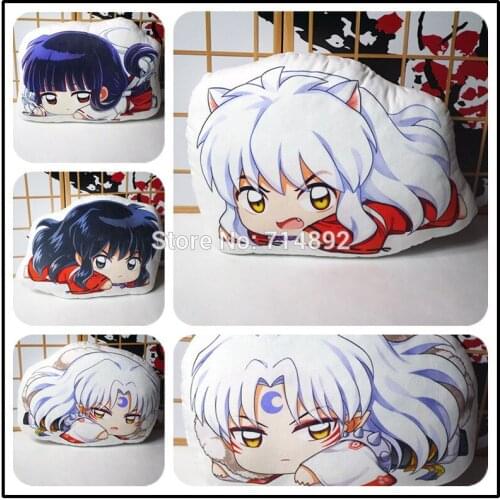 Anime Inuyasha plush pillow toy Higurashi Kagome Kikyo stuffed doll double sided cosplay pillow cusion toy gift 48cm