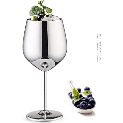 304 stainless steel Wine glasses silver/Rose gold wine cup 500ml large capacity Goblet champagne party bar kitchen dining tools
