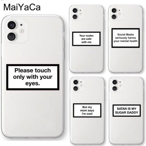 Positive Good Vibe Happy Trust Funny Transparent Case For iPhone 12 mini 11 Pro Max X XR XS MAX SE 2020 6S 7 8 Plus Cover Fundas