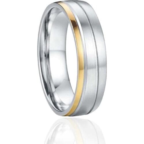 Classic bicolor USA style wedding band rings for men male love fashion jewelry stainless steel mens ring anniversary man gift