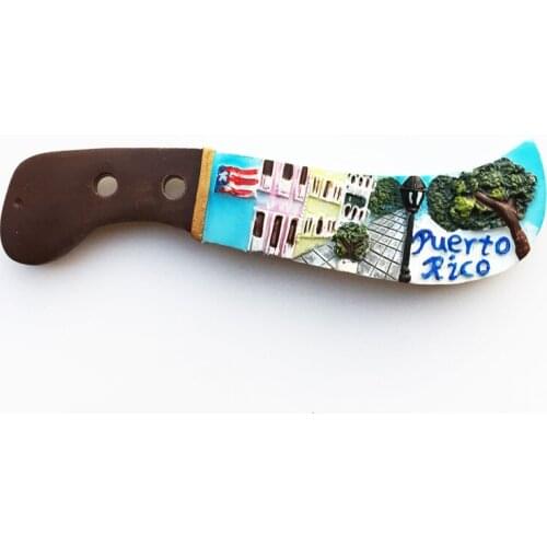 Creative Magnetic Fridge Magnets American Puerto Rico Street View Tourism Memorial Decoration Painted Crafts Souvenirs