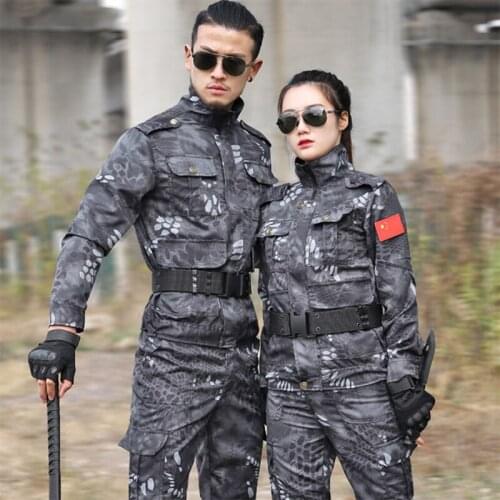 Men Women Outdoor Camouflage Military Tactical Jacket Breathable Wear-resistant Training Sets Climbing Hunting Combat Tops Pants