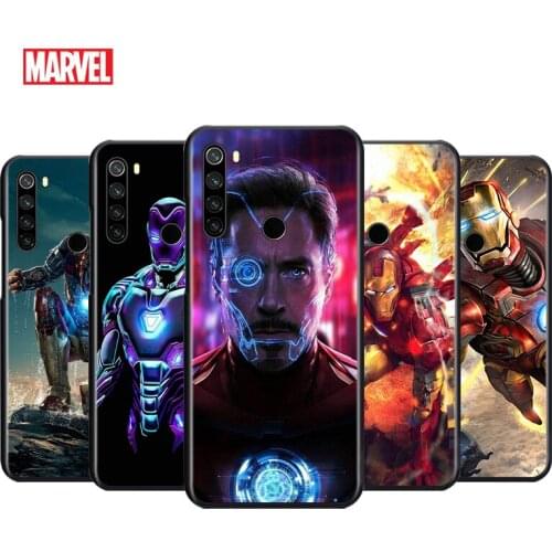 Marvel Iron Man For Xiaomi Redmi Note 4 4X 5 5A 6 7 8 8T 7S 9S 9T 10 10S 5G Pro Prime Max Balck Soft Silicone Phone Case