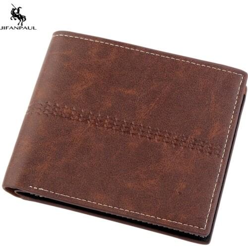 JIFANPAUL 2020 New Mens Wallet Short Wallet Frosted Leather Retro Mens Short Wallet Multi-Card Wallet Wallet
