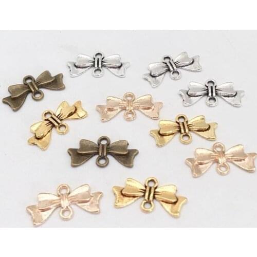 New Arrival 33 pcs/lot Alloy Bow tie ribbon 10*20*2mm Jewelry Making DIY Earrings necklace bracelet Charms Handmade Crafts