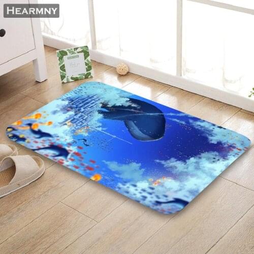 HEARMNY New Arrival Doormat Whale Home Mat Machine Made Anti Slip Carpet Living Room/Hallway Bath Mat For Kids Gift