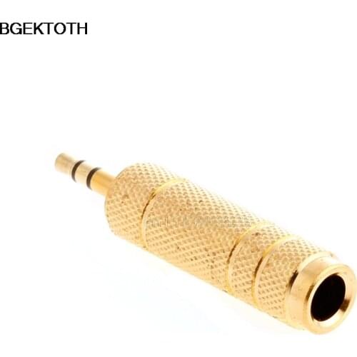 1pc Microphone 6.35 mm Female to 3.5 mm Male Stereo Audio Connector Adapter Plug