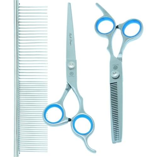 Purple Dragon 7 inch Pet Grooming Scissors Professional Hairdressing Shears for Haircut Dog Cat Cutting Thinning Tijeras B0010B