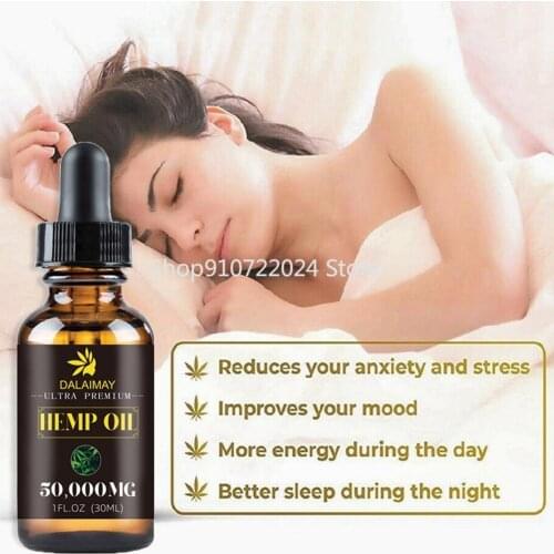 30ml Organic Hemp Seed Oil for Anxiety Stress Relief Improve Sleep Soothing Fatigue Facial Body Care Essential Oil Free Shipping