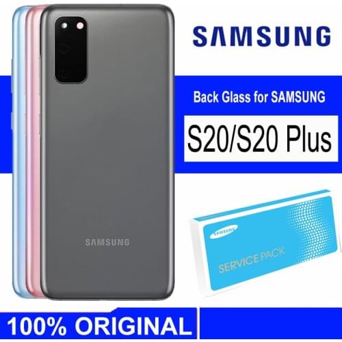Original Back Glass SAMSUNG Galaxy S20 Plus Back Battery Cover Rear Door Housing Glass Panel with Camera Lens