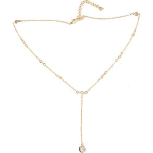 New Jewelry Simple Fashion Crystal Statement Cool Wind Necklace Clavicle Chain Women Necklace Wholesale