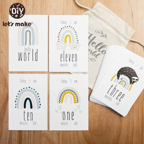 Lets Make 1set Baby Milestone Block Baby Photography Milestone Memorial Monthly Newborn Commemorative Card Number Photo