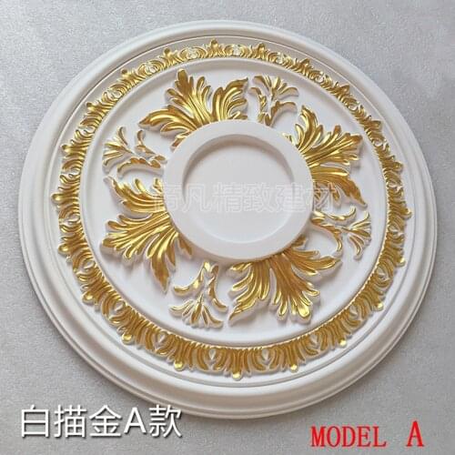PU decorative Ceiling Rose D395mm Pendant Lamp Base Drop Light Decor Panel Rosette Plate Decoration Chandelier Medallion