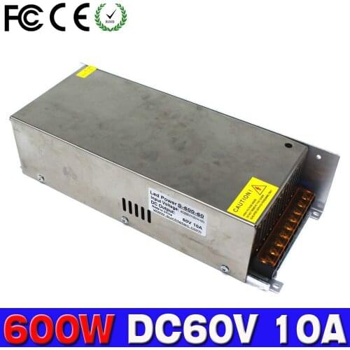 Adjustable DC Power Supply 60V 10A 600W Switching Power Supply Transformer AC110V 220V TO DC60V USP for Stepper CNC CCTV machine