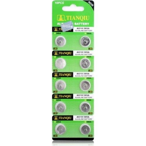 TIANQIU AG10 LR1130/389 Alkaline 10'lu Button Battery