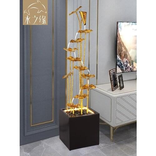 Zq Modern TV Cabinet next to Water Fountain Decoration Creative Furnishings Floor Living Room Interior Decorative Crafts