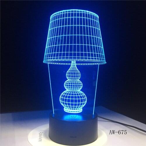 LED 3D Night Lights Creative Led Illusion Lamp Light Desk Table Lamp Lighting 7 Colors Change Luminaria New Year Gifts AW-675