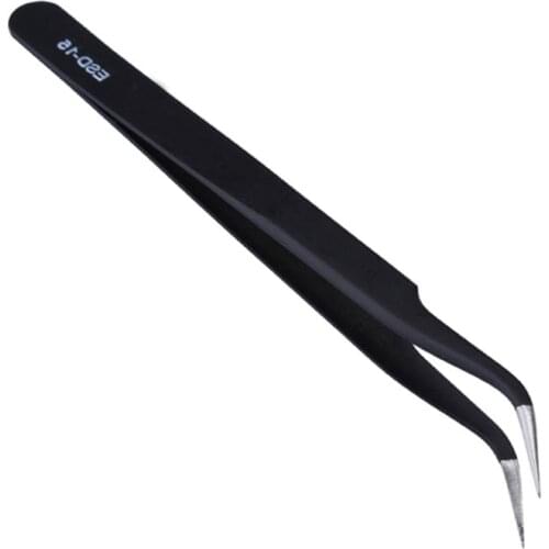 Carbon Steel High Precision Black Handicraft Clamp Plier Curved Tweezer DIY Nipper ESD-15/ESD-14