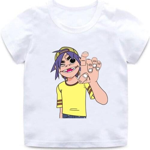 Gorillaz Print Funny Kids Shirt Fashion Tops Boys Girls Hipster Round Neck T-Shirt Cool Kids Universal Casual Wear