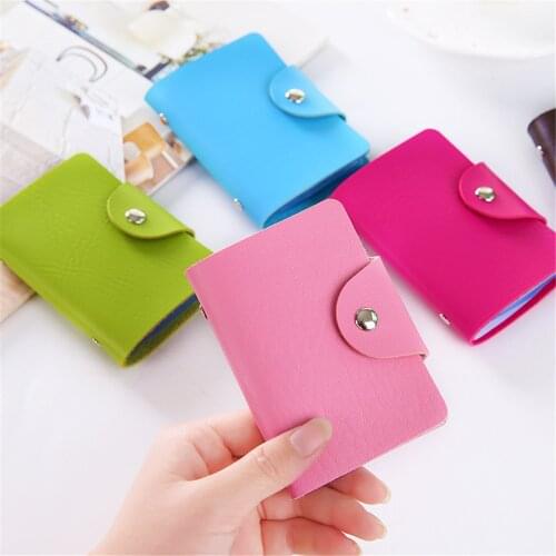 1pc Fashion PU Function 24 Bits Credit Card Holder Kawaii Card Case Business ID Card Organizer Portable Wallets Photocard Holder