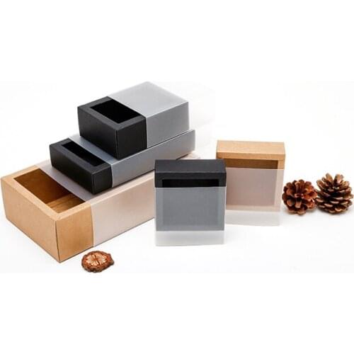 10pcs High-quality DIY paper box white/black kraft paper Gift box cake Packaging Wedding home party muffin packaging Storage Box