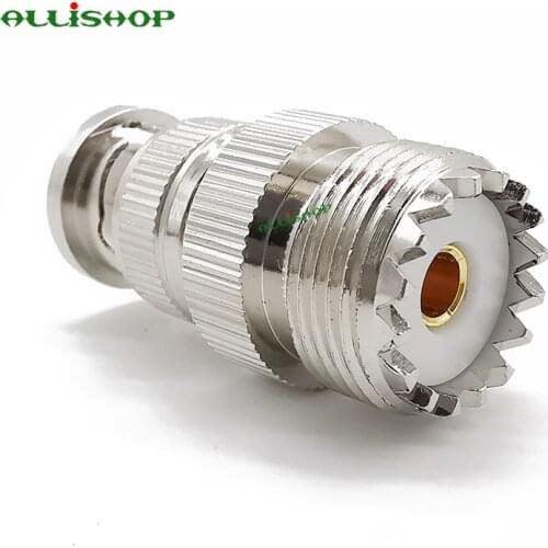 2Pcs RF Coaxial Coax Adapter BNC Male to UHF Female SO-239 SO239 BNC Plug to UHF Jack Coax Jack Connector