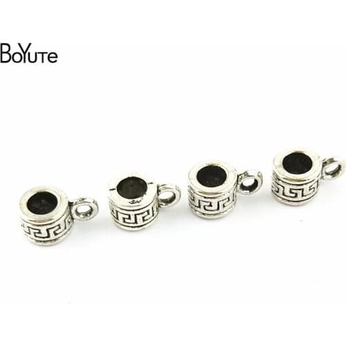 BoYuTe (200 Pieces/Lot) 6*5MM Zinc Alloy Antique Bronze Silver Plated Metal Beads Materials for Jewelry Making