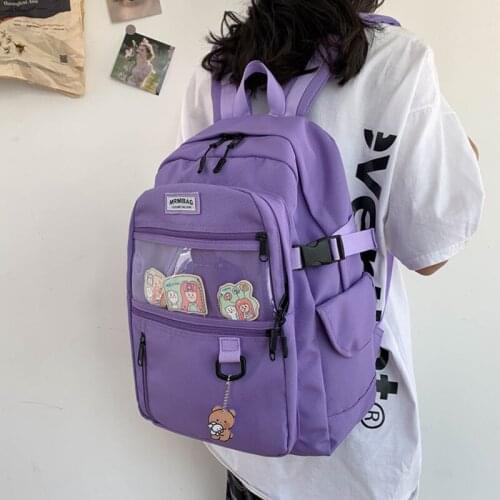 Brand Oxford Waterproof Women Backpack College Style Pure Color Schoolbag For Teenage Girls Cute Casual Travel Backpack Bookbag