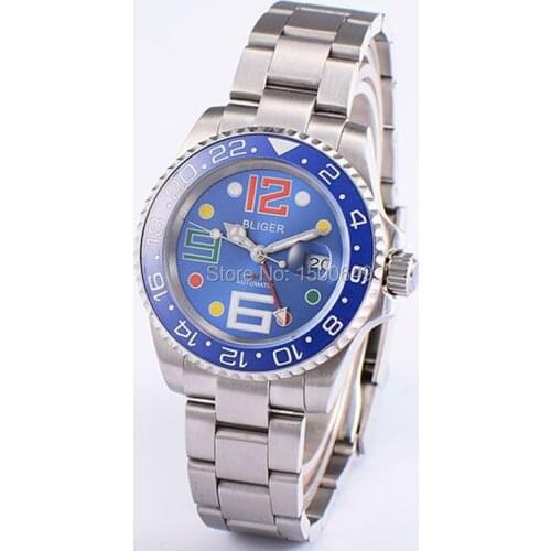 40mm BLIGER Wristwatches sapphire Ceramic Bezel automatic mens watch