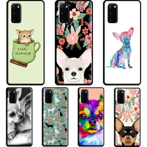 Chihuahua Face Floral Dog Cover For Samsung Galaxy S20 FE S21 Ultra Note 20 Note9 Note10 S8 S9 S10 Plus Phone Case